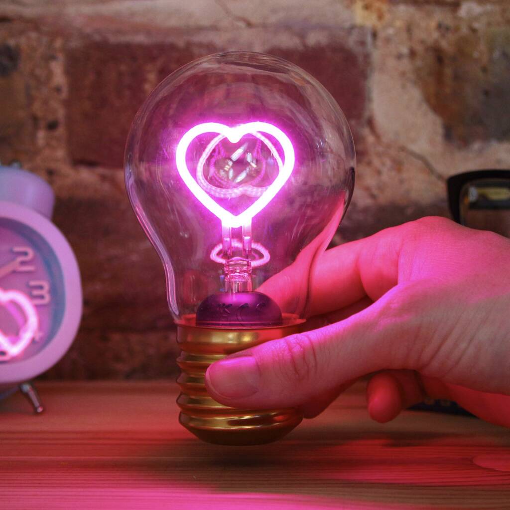 Cordless Edison Heart Lightbulb, 1 of 7