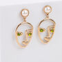 Artsy Abstract Gold Plated Drop Earrings, thumbnail 1 of 9