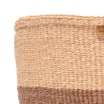 Taifa: Brown And Sand Duo Colour Block Woven Basket, 8 of 8