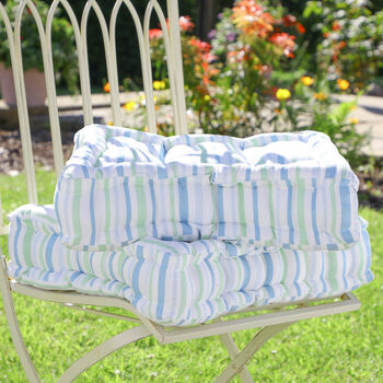 Pastel Stripe Organic Cotton Garden Chair Cushions, 3 of 5
