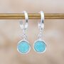 Silver Semi Precious Hoop Earrings, thumbnail 1 of 7
