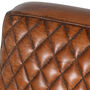 Art Deco Tan Leather Diamond Stitched Armchair, thumbnail 2 of 2
