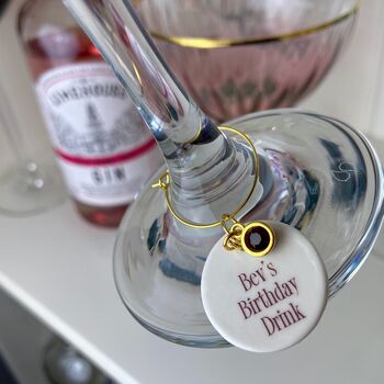 Personalised Birthstone Glass Charm, 3 of 7