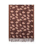 Deep Chocolate Ginkgo Leaf Pashmina Scarf With Tassels, thumbnail 3 of 4