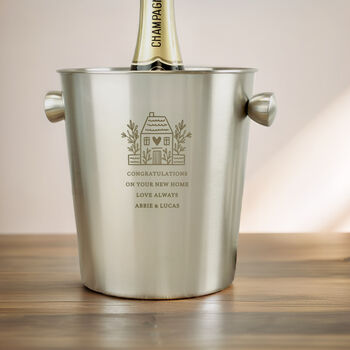 Personalised House Stainless Steel Ice Bucket, 5 of 5