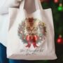 Personalised Tote Bag Cat In Christmas Wreath. 20 Different Breeds, thumbnail 12 of 12