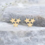 Yellow Gold Plated Galaxy Star Stud Earrings, thumbnail 4 of 7