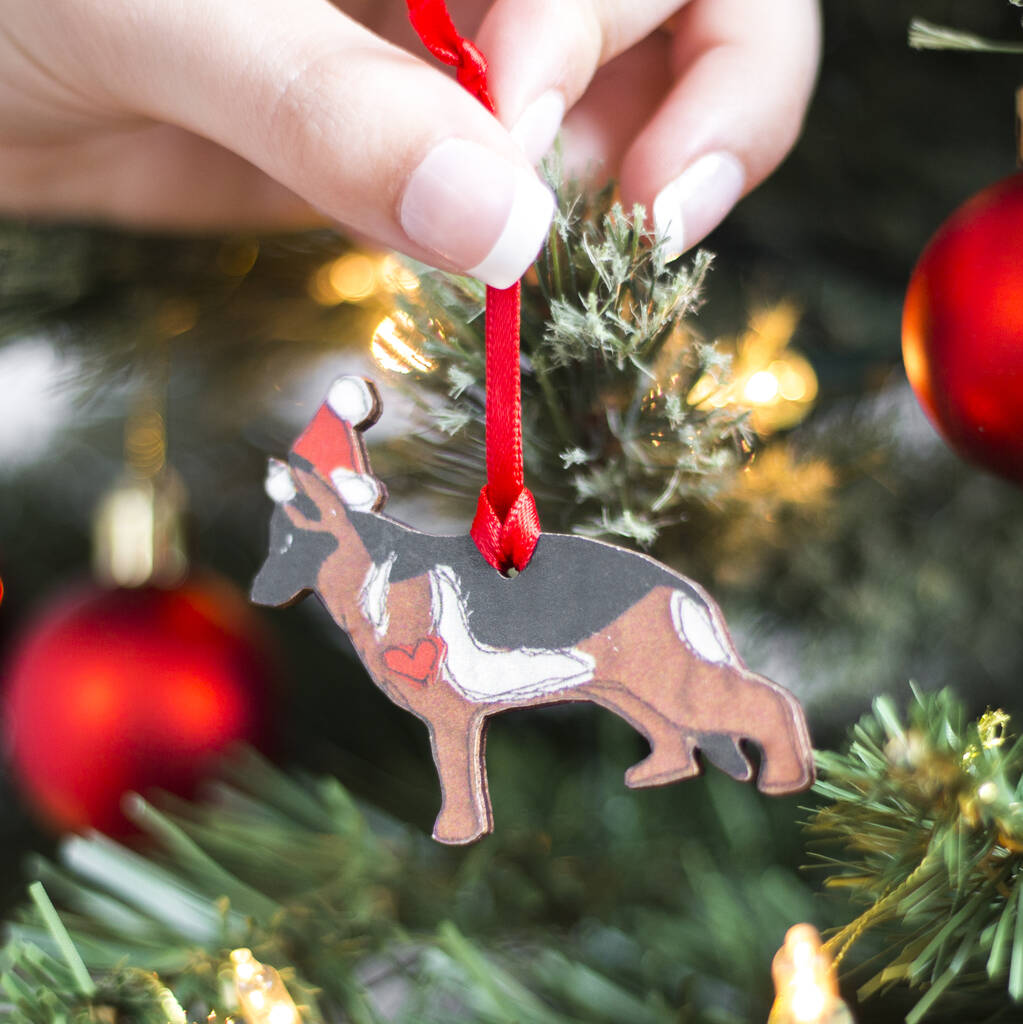 German Shepherd Dog Christmas Ornament By Ren And Thread