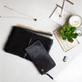 Black Cowhide Leather Clutch And Purse Matching Set, thumbnail 1 of 9