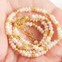 White Pearl 18 K Gold And Silver Skinny Necklace, thumbnail 5 of 10