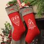 Personalised Nordic Cable Knit Christmas Stocking, thumbnail 1 of 6