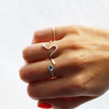 Blue Topaz And Silver Snake Ring, 5 of 5