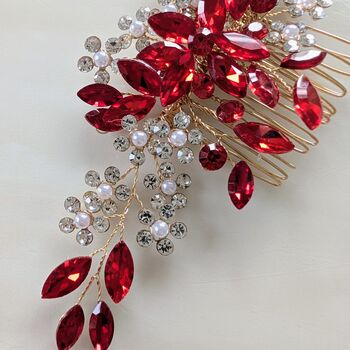Red Crystal Hair Comb, 4 of 6