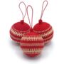 Red And White Christmas Baubles Pack Of Three, thumbnail 2 of 8