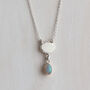 Shimmer Charm Pendant With Australian Solid Opal Set In 9ct Yellow Gold And Silver, thumbnail 1 of 5