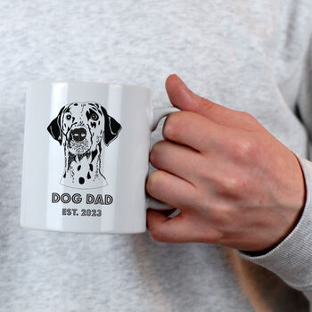 Personalised Dog Dad Linocut Style Mug, 3 of 8
