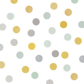 Yellow And Grey Polka Dot Wall Stickers, 4 of 6