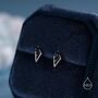 Sterling Silver Art Deco Inspired Tiny Rhombus Black Cz Stud Earrings, thumbnail 3 of 12