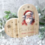 Personalised Any Message Traditional Santa Wooden Freestanding Heart, thumbnail 1 of 4