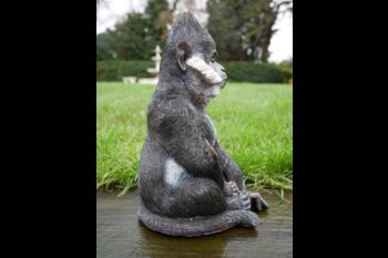 Bearded Monkey Chimp Figurine – Black And White Ornament, 4 of 6