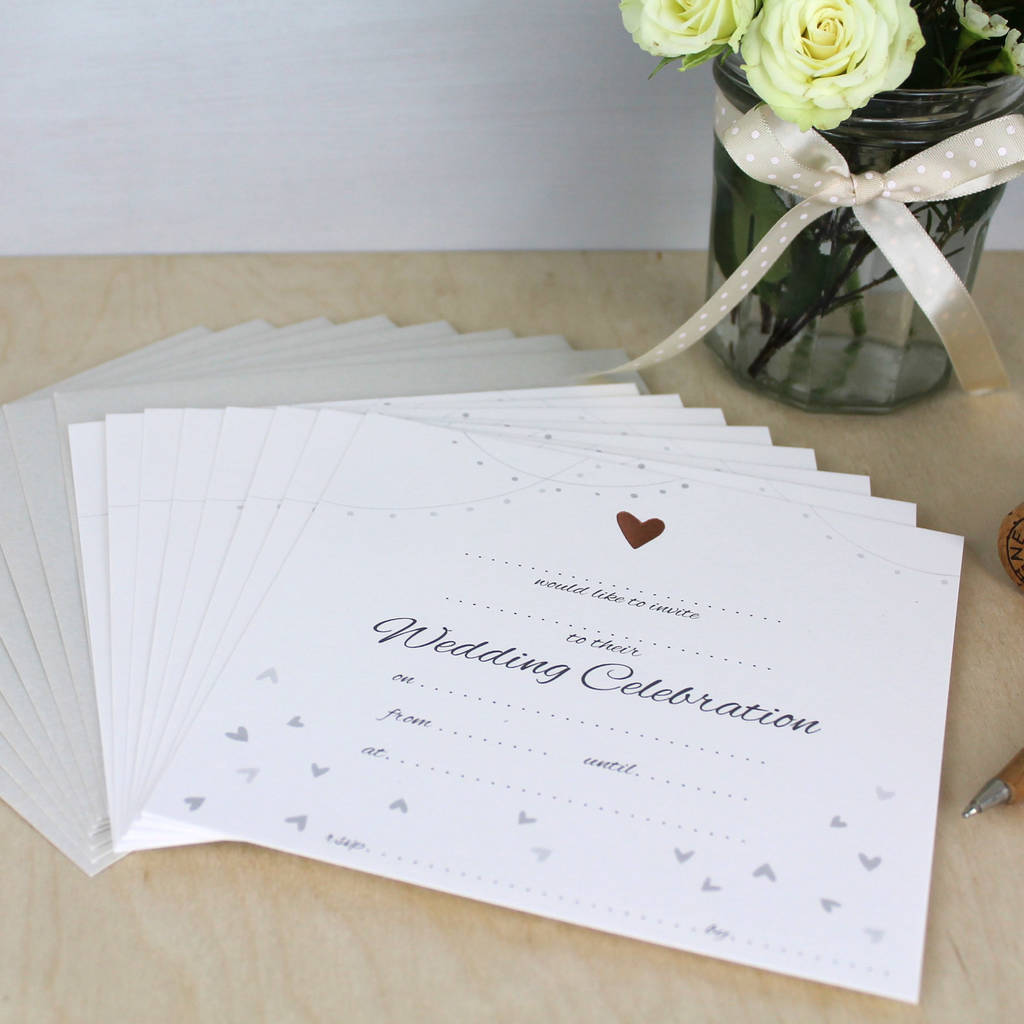 Wedding Invitation Pack Of Eight By Molly Mae