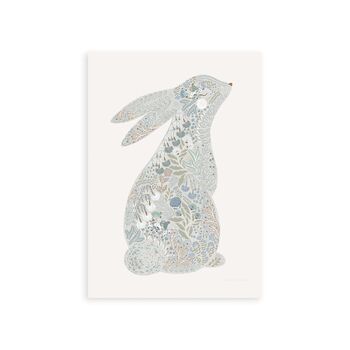 Nursery Floral Bunny Baby's Art Print, 7 of 8