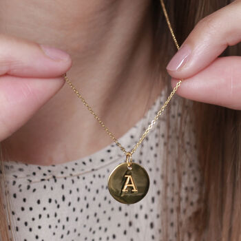 Personalised Initial Disc Necklace, 3 of 6