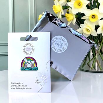 Happy Easter Bunny Paws Rainbow Enamel Pin, 2 of 8