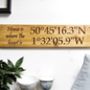 Coordinates Personalised Wood Engraved Sign, thumbnail 1 of 2