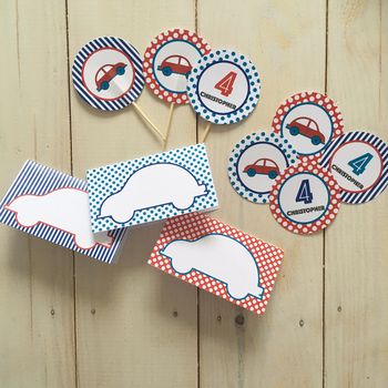 Car Personalised Party Decorations Pack, 3 of 4