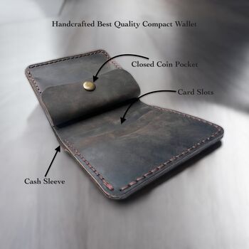 Personalised Embossed Full Grain Handcrafted Leather Wallet, 5 of 10