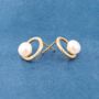 Pearl Halo Earrings 18k Gold, thumbnail 6 of 7