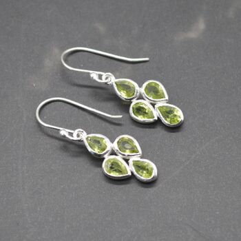 Peridot Sterling Silver Drop Earrings: August Birthstone, 8 of 9