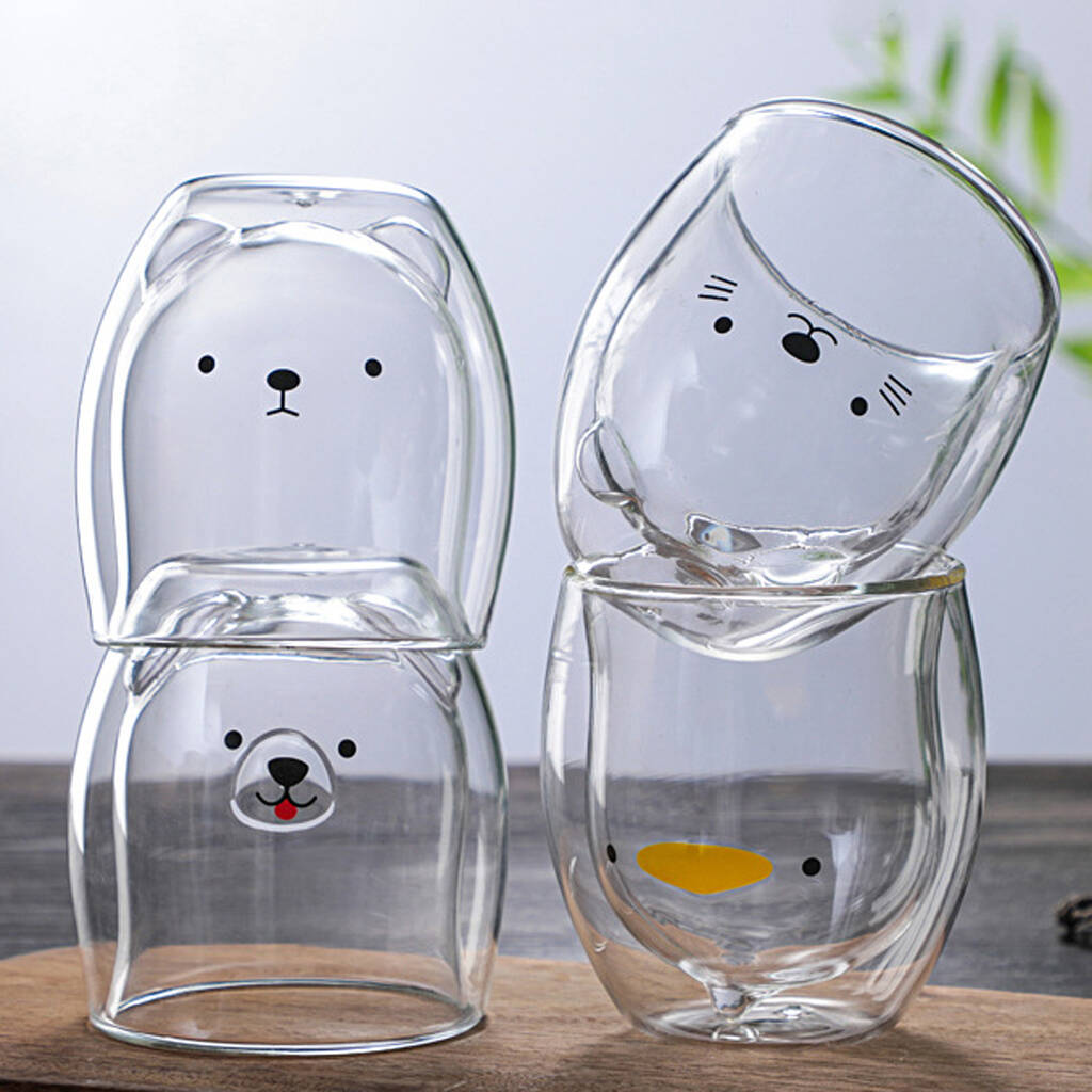 Cute Animal Double Wall Glass Cup, 1 of 11