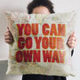 You Can Go Your Own Way Map Cushion, thumbnail 1 of 3