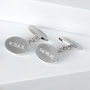 Classic Sterling Silver Oval Chain Cufflinks, thumbnail 7 of 7