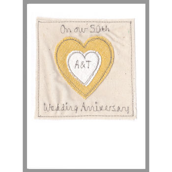 Personalised 50th Golden Wedding Anniversary Card, 6 of 12