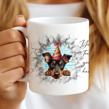 Personalised Doberman Birthday Break Through Dog, 8 of 9