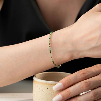 Skinny Emerald Beaded Bracelet, 2 of 8