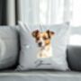 Personalised Jack Russell Terrier Hearts Cushion Cover Gift, thumbnail 1 of 2