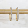 9ct Yellow Gold Diamond Hoop Earrings, thumbnail 1 of 9