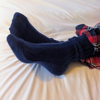 Pure Cashmere Men’s Rib Bed Socks, 2 of 7