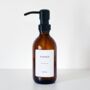 Amber Bottle With White Personalised Label And Black Pump, thumbnail 5 of 11