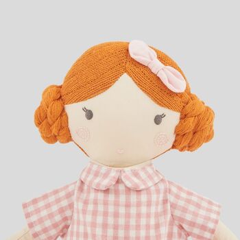 Personalised My 1st Doll In Pink Dress Red Hair, 5 of 5