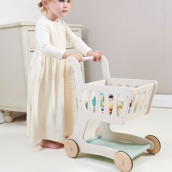 Wooden Toy Shopping Trolley, 4 of 5
