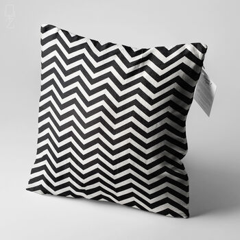 Black And White Soft Cushion Cover With Zig Zag Pattern, 3 of 7