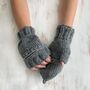 Fair Trade Knit Wool Lined Mitten Fingerless Gloves, thumbnail 9 of 12