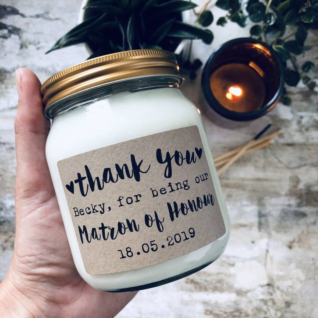 Personalised Thank You Bridesmaid / Chief B Maid Candle By Lollyrocket ...