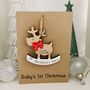 Personalised First Christmas Card Baby Boy Decoration, thumbnail 4 of 9