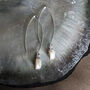 Rectanlge Freshwater Pearl Sterling Silver Earrings, thumbnail 5 of 10